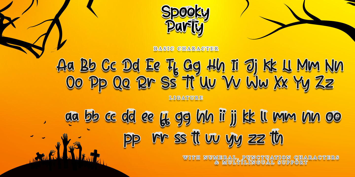 Пример шрифта Spooky Party Alternate